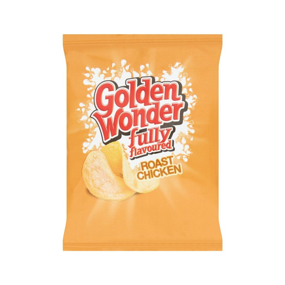 (Pack Of 48) Golden Wonder Flavoured Roast Chicken Crisps 32.5g