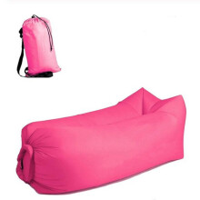 (Rose red) Fast Inflatable Lazy Sofa Lounger Air Sofa Chair Outdoor Beach Lounger