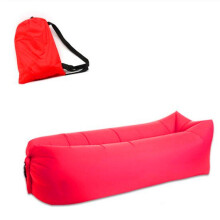 (Red) Fast Inflatable Lazy Sofa Lounger Air Sofa Chair Outdoor Beach Lounger