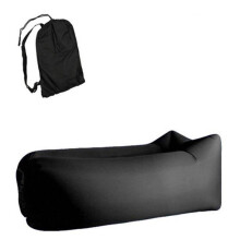 (Black) Fast Inflatable Lazy Sofa Lounger Air Sofa Chair Outdoor Beach Lounger