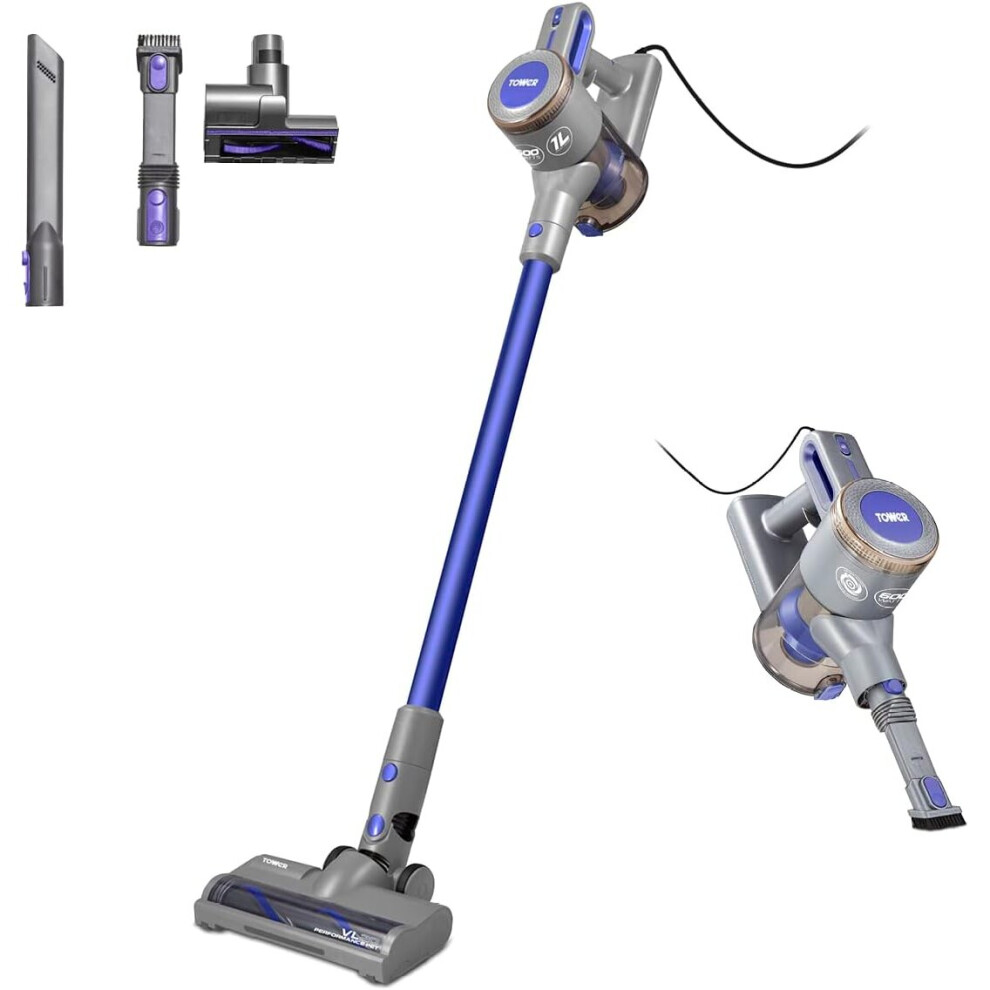 Tower T513006PETS VL20 3-in-1 Performance Corded Vacuum Cleaner with HEPA Filter & Pet Brush, 1L Capacity, 400W, Peri Purple