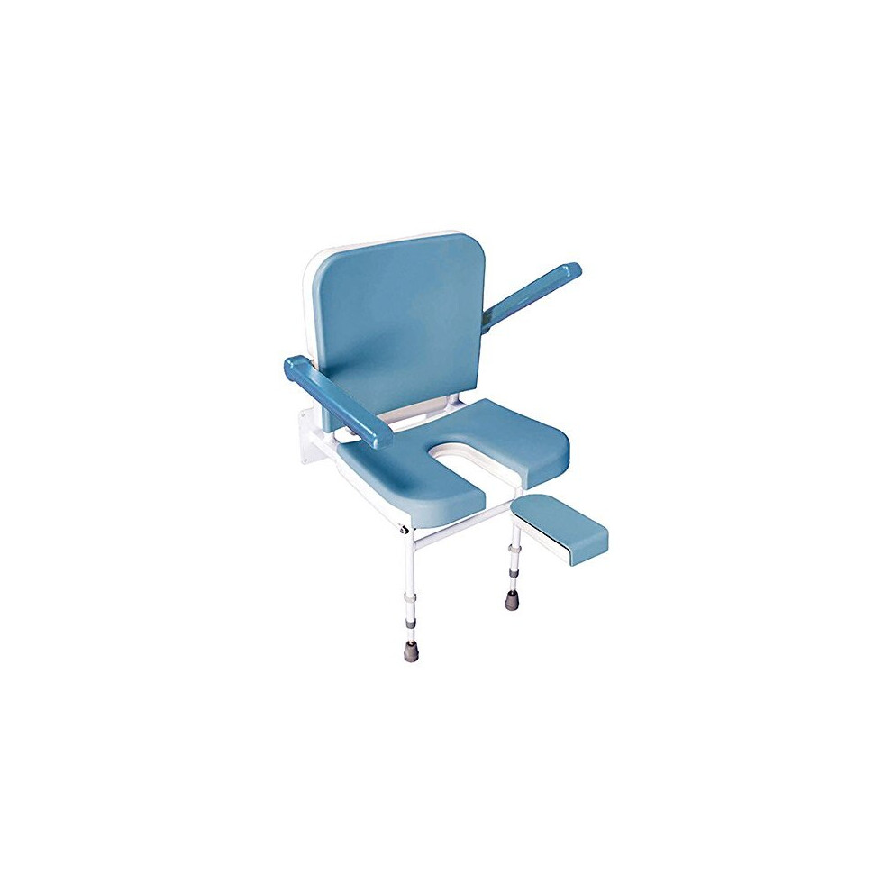 Aidapt Two In One Wall Mount Fold Away Shower Seat With Legs And Support Arms For Elderly, Disabled, Pregnant Or Unsteady On Their Feet Users