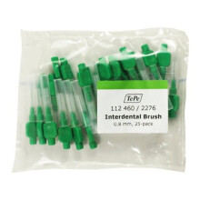 TePe Original Interdental Brush 0.8 mm Green, 25-Pack - Plastic-Coated Wire, Ergonomic Handle