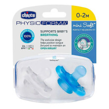 Cross Chicco Nursing Physio Mini Soft Soother 2pcs (Blue) (0-2mos)