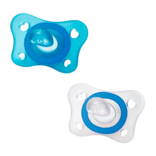 Cross Cross Chicco Nursing Physio Mini Soft Soother 2pcs (Blue) (2-6mos) 2
