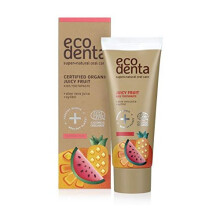 Ecodenta Kids Toothpaste Fluoride Free - Certified Organic Juicy Fruit Natural Childrens Tooth Paste Bubblegum Taste 75ml