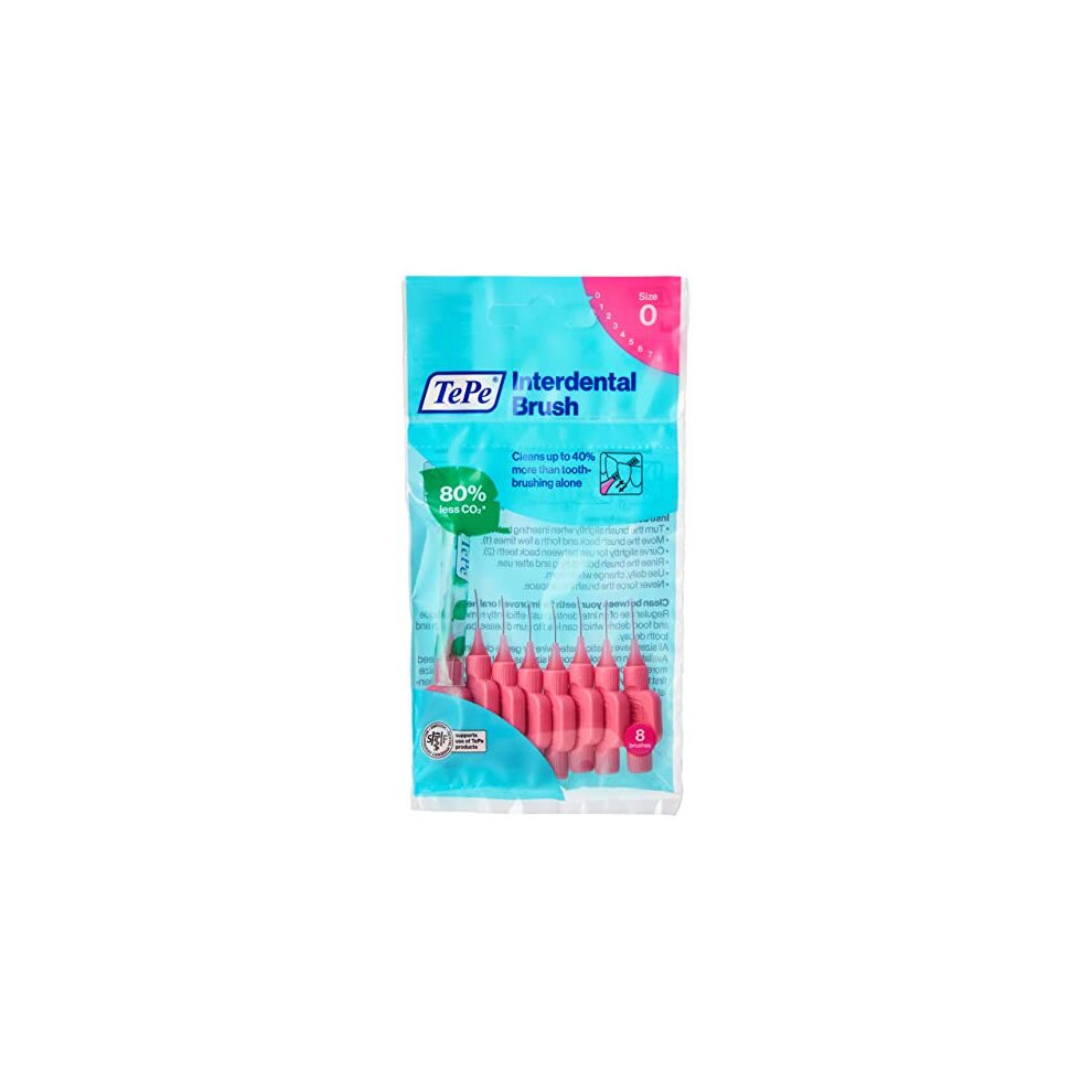 TePe 138210B Plastic Original Interdental Brush, 0.4 mm, Size 0, Pink, Total 40, Pack of 5