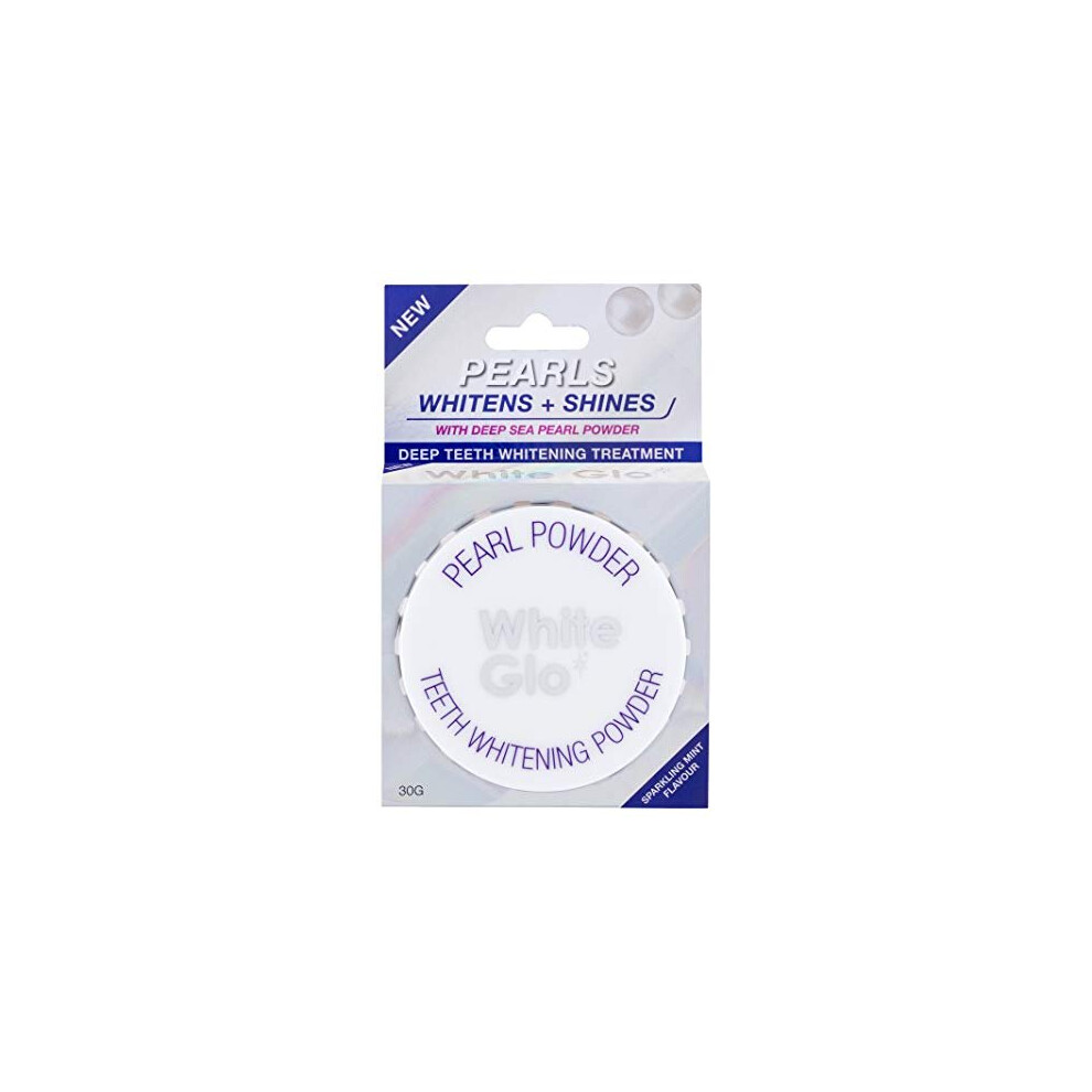 White Glo Pearls Whitens + Shines Pearl Powder Mint Flavour 30g Deep Teeth Whitening Treatment