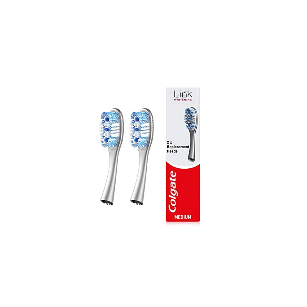 Colgate Link Whitening Medium Toothbrush Heads, Pack of 2