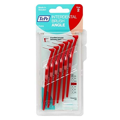 Tepe TEPE Size 2, 0.5 MM, INTERDENTAL Brush Angle, RED, 6's