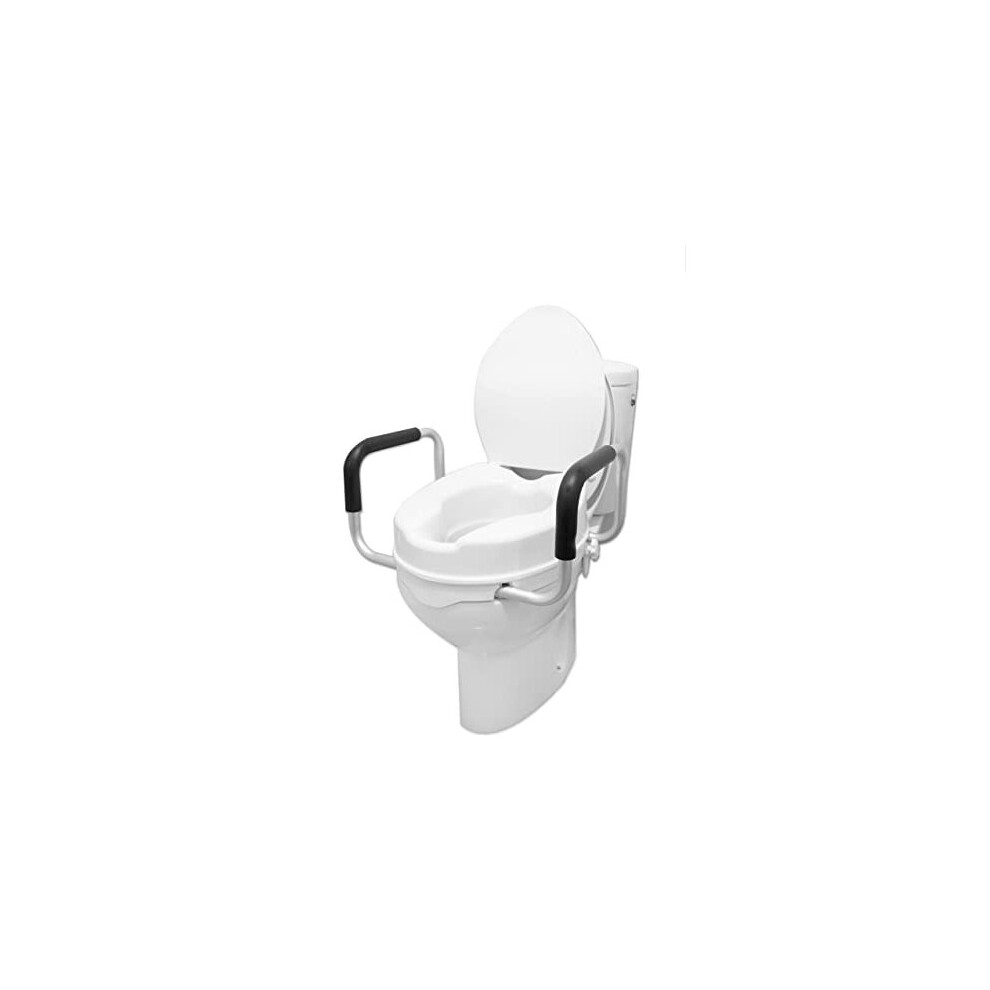 Pepe Mobility Pepe - Raised Toilet Seat With Handles, Toilet Seat Raiser For Elderly 4 Inch, Disabled Toilet Seat Riser With Lid, Elevated Toilet Seat For Adults,