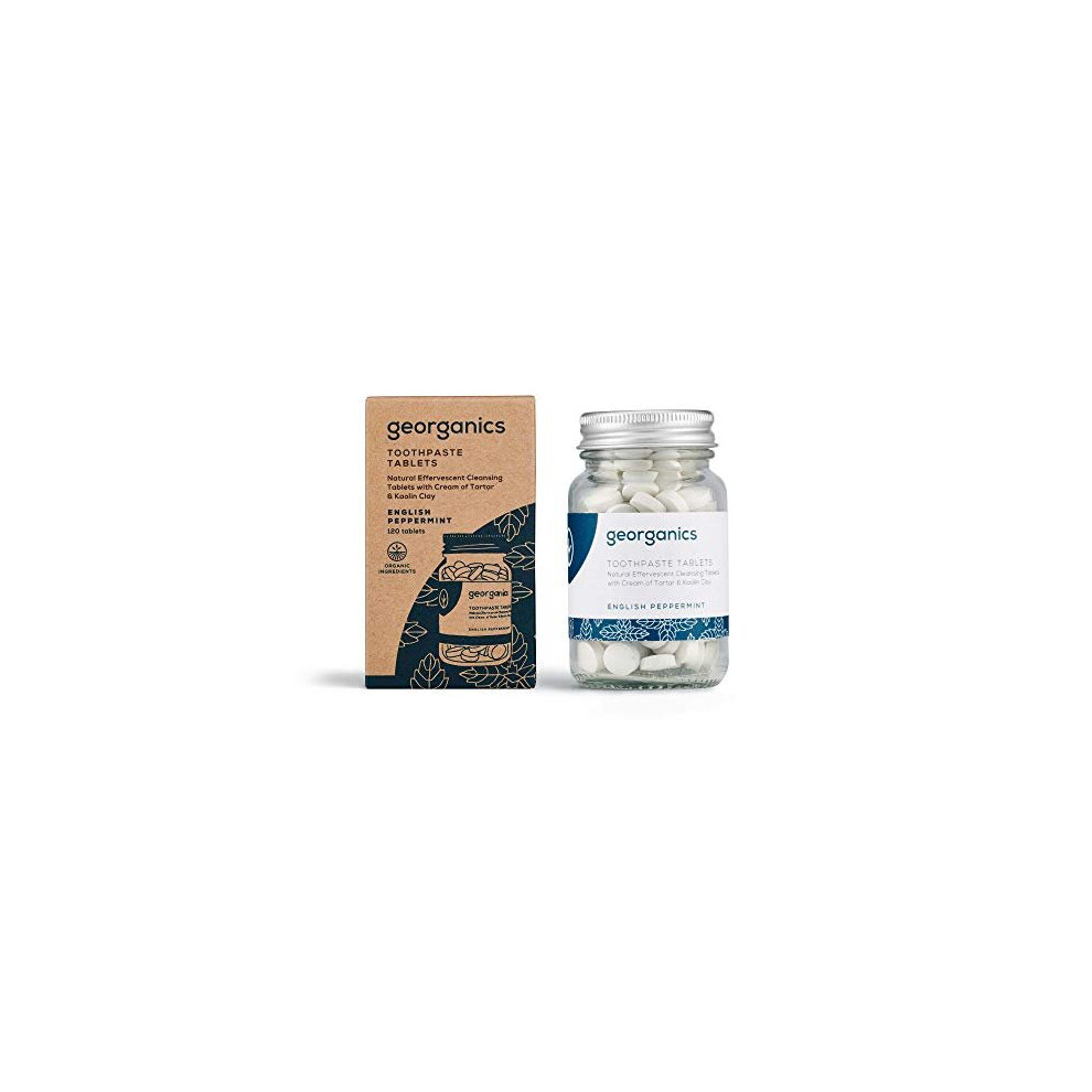Georganics Cream Natural Peppermint Flavour Toothpaste 120 Tablets With Kaolin Clay