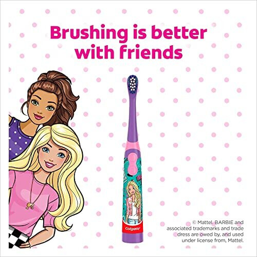 Colgate Colgate Barbie Kids Battery Powered Toothbrush, Assorted colors 1
