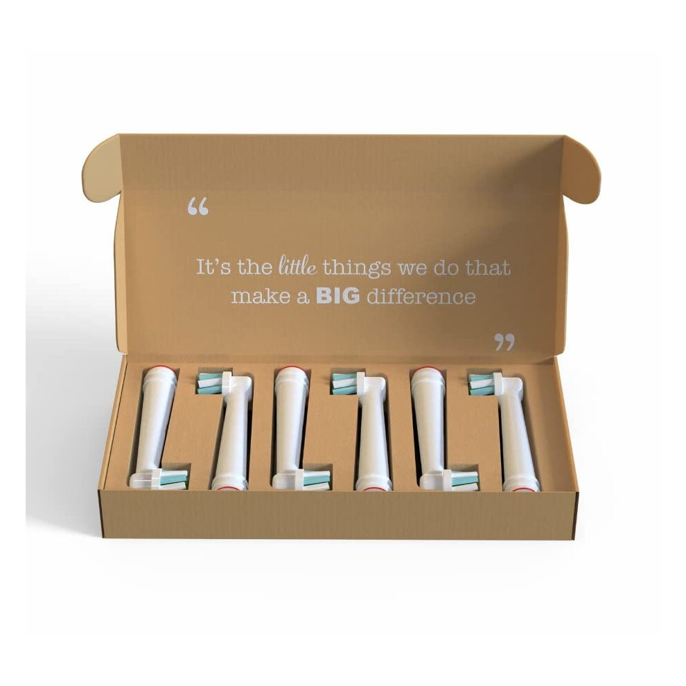 The Little Eco Company Recyclable Oral-B Compatible Toothbrush Head Set FREEPOST Recycling Service 6 Pack | Electric Toothbrush Head | Deep Clean &
