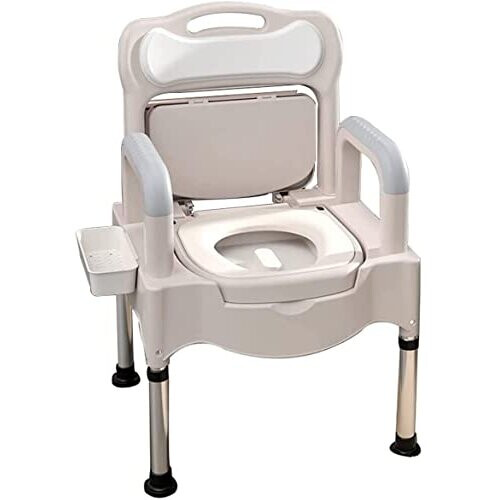 LXBH Bedside Commodes, Bedside Toilet Commode Chair Height Adjustable