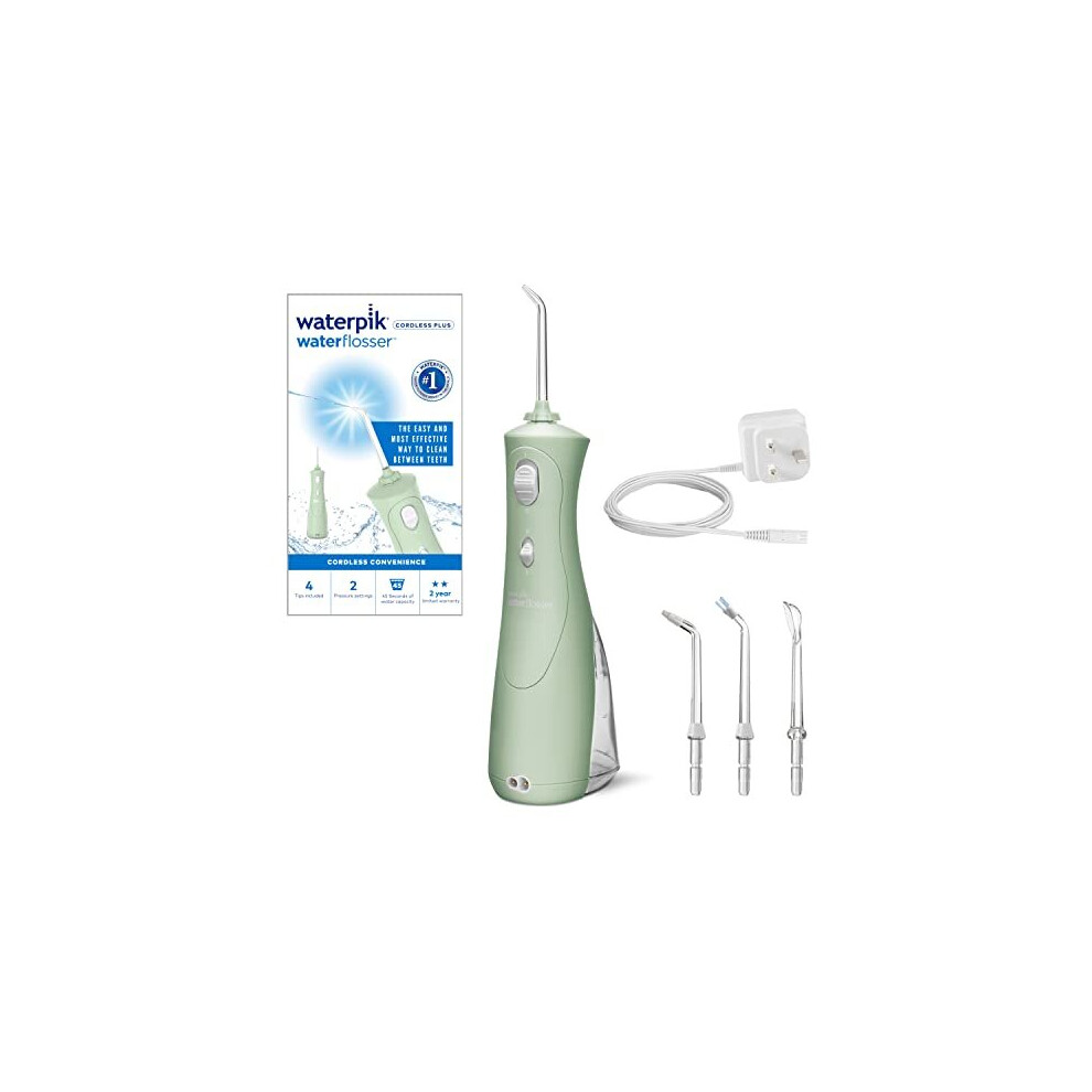 Waterpik Cordless Plus Water Flosser with 2 Pressure Settings, Dental Plaque Removal Tool Ideal for Travel or Small Bathrooms with Rechargeable