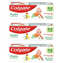Colgate Baby Toothpaste 0-2 Years Natural Fruit Flavour 50ml | Pack of 3