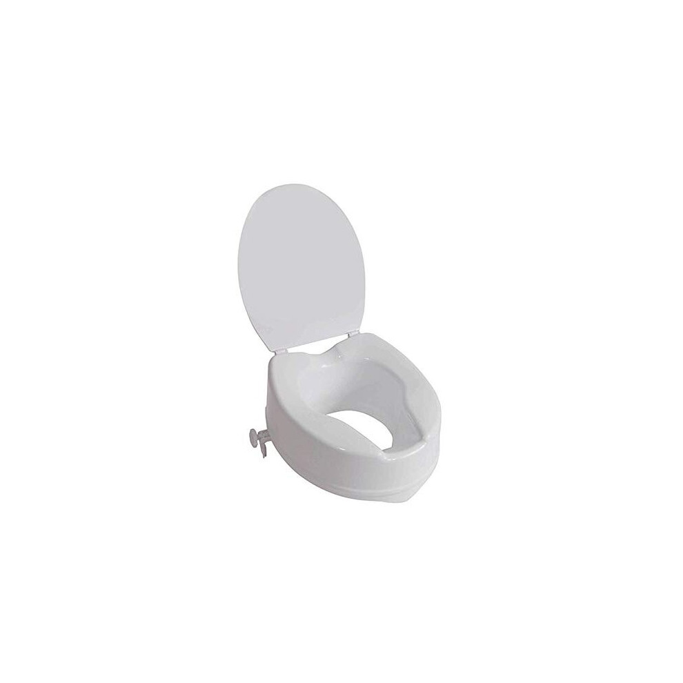 Aidapt Bathroom Ltd White Aidapt 150Mm (6") Elevation Raised Comfortable Toilet Seat With Lid Easy Fit
