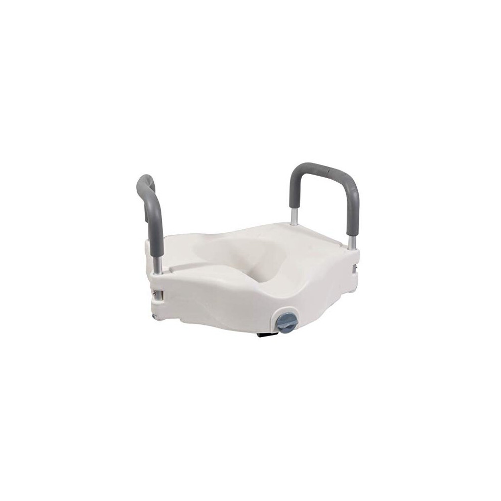 Aidapt White 150Mm (6") Elevation Raised Comfortable Toilet Seat With Arms Easy Fit