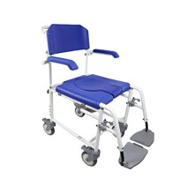 KMINA PRO - Commode Toilet Chair with Wheels, Bedside Commodes for The Elderly, Disabled Shower Chair with Wheels, Commode Shower Wheelchair with