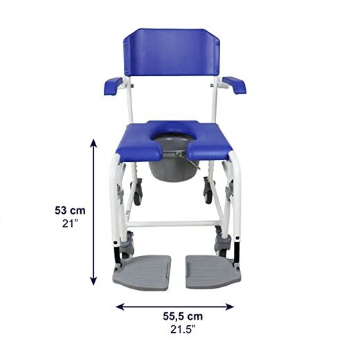 KMINA PRO - Commode Toilet Chair with Wheels, Bedside Commodes for