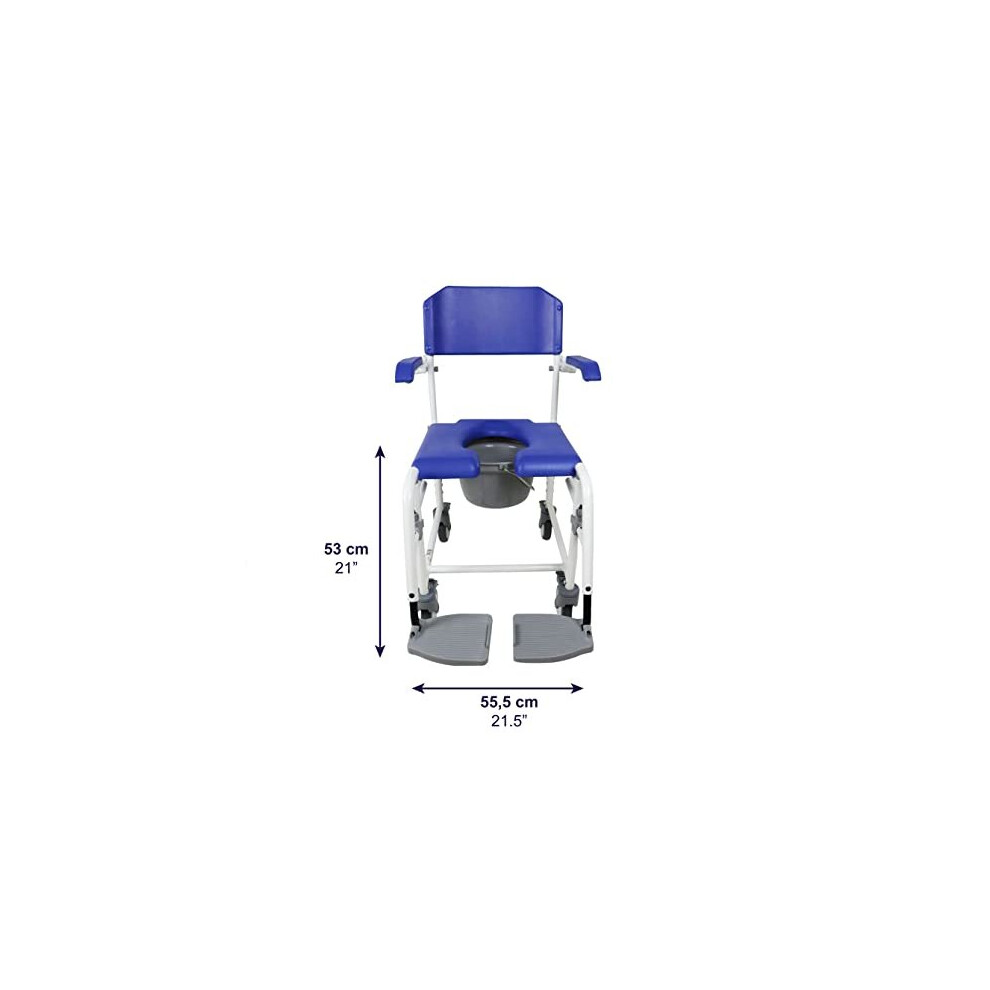 KMINA PRO - Commode Toilet Chair with Wheels, Bedside Commodes for