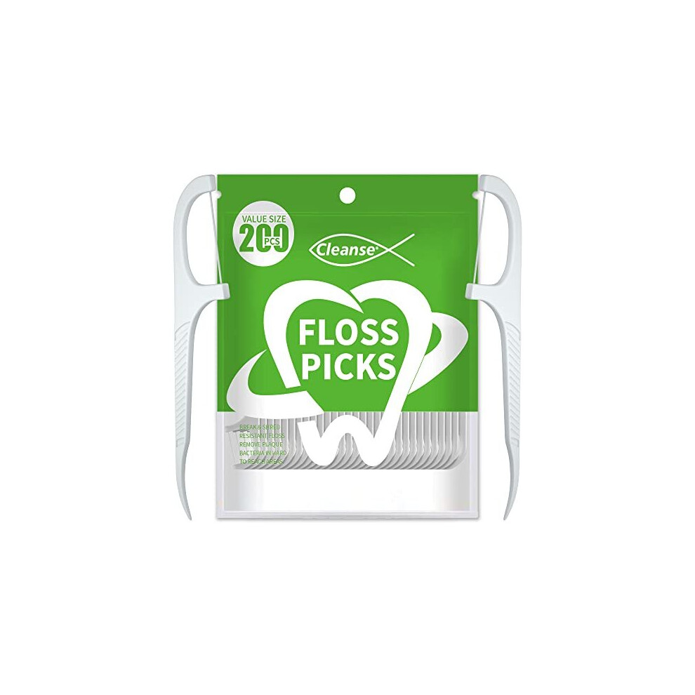Cleanse Floss Sticks Dental 200Pcs, Triple Clean Advanced Clean Dental Floss Stick, Easy And Simple To Use Tooth Floss Picks, Smoothly Work On Tight Teeth