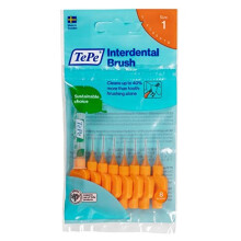 TePe Original Interdental Brushes Orange 0.45 mm - 3 packs of 8, flexible neck, plastic-coated wire, ergonomic recyclable handle for gum health