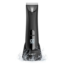 Body Groomer Men, Ball Trimmer Men, Body Shavers for Men, Pubic Hair Trimmer with Replaceable Ceramic Blade Heads, LED Light and Power Display,