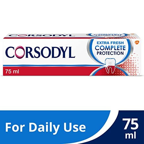 Corsodyl Corsodyl Complete Protection Toothpaste, Extra Fresh, Gum care, Fluoride Toothpaste, 4x75ml 1