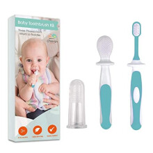 Baby Toothbrush 0-2 Years - BPA-Free Finger Toothbrush Baby, Silicone Toothbrush & Toddler Toothbrush - Designed in Canada - Complete Baby?s First