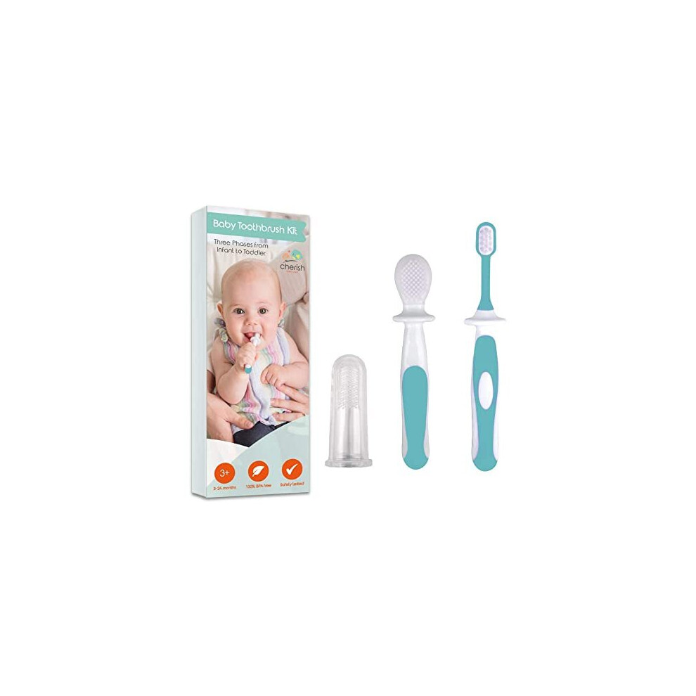 Cherish Baby Care Baby Toothbrush 0-2 Years - Bpa-Free Finger Toothbrush Baby, Silicone Toothbrush & Toddler Toothbrush - Designed In Canada - Complete Baby?S First