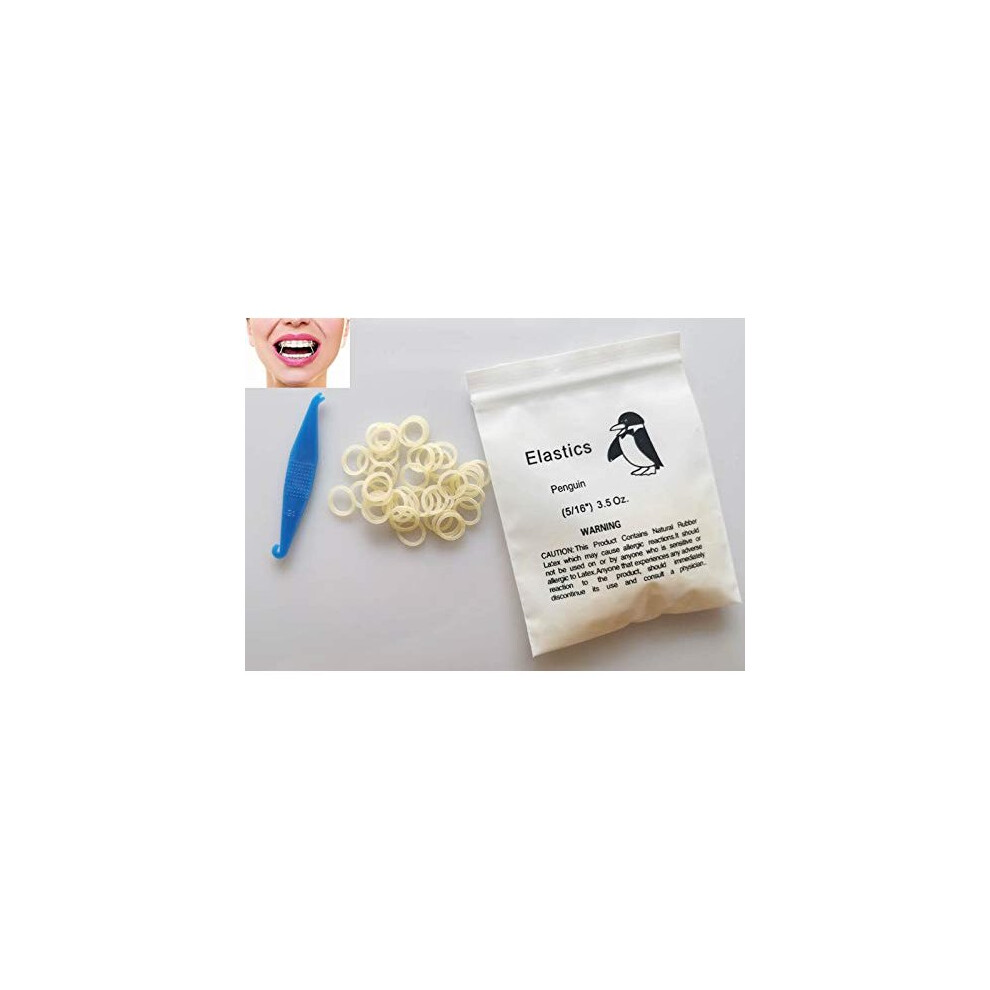 Dentalsmile Amber 100 Pcs Elastic Latex Braces 3.5Oz 5/16 Dental Rubber Bands Medium Orthodontic Latex Bands Dentist Great For Dreadlocks, Braids, Top