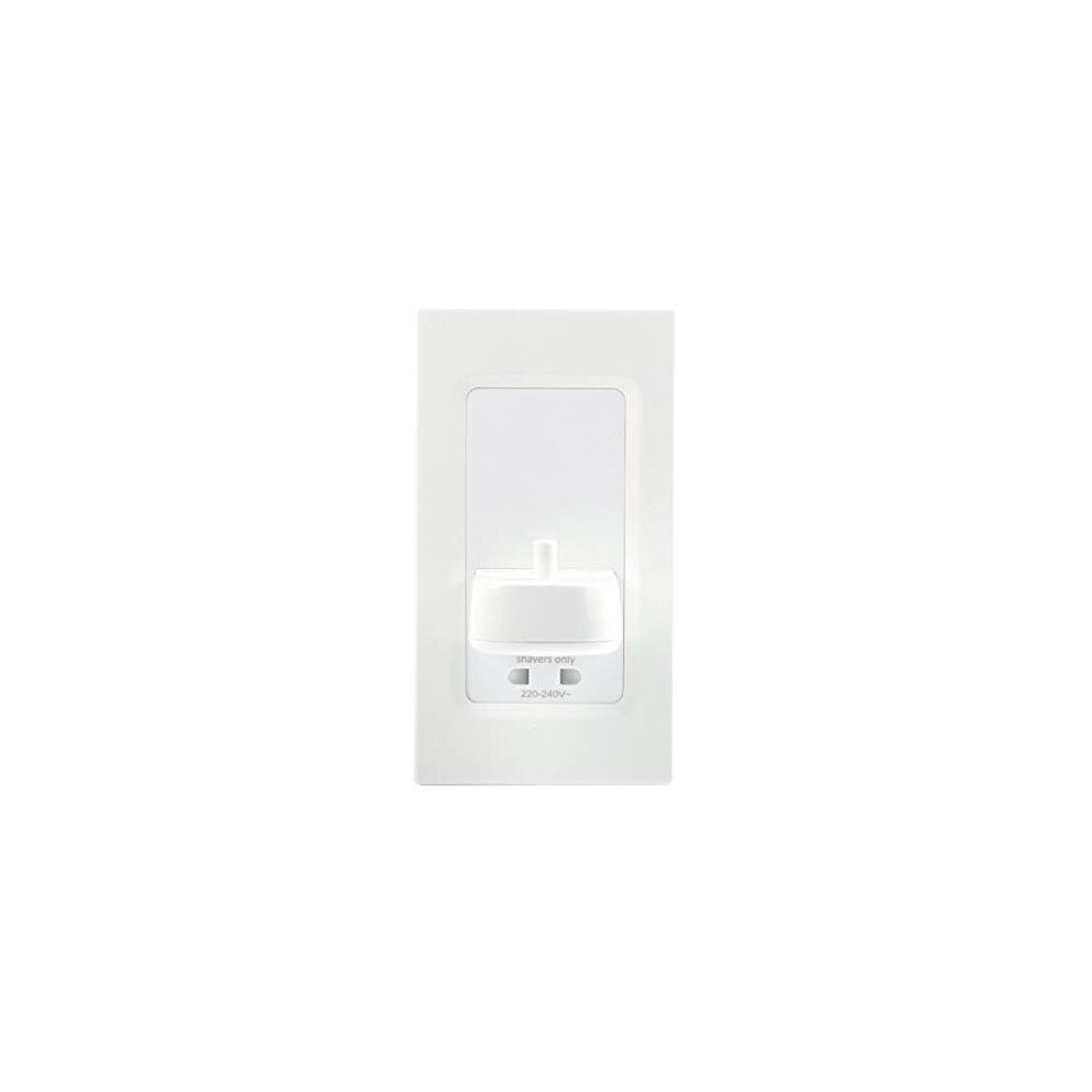 Proofvision PV12P In Wall Electric Toothbrush Charger with Shaver Socket White Compatible with all Oral-B & Braun Toothbrushes