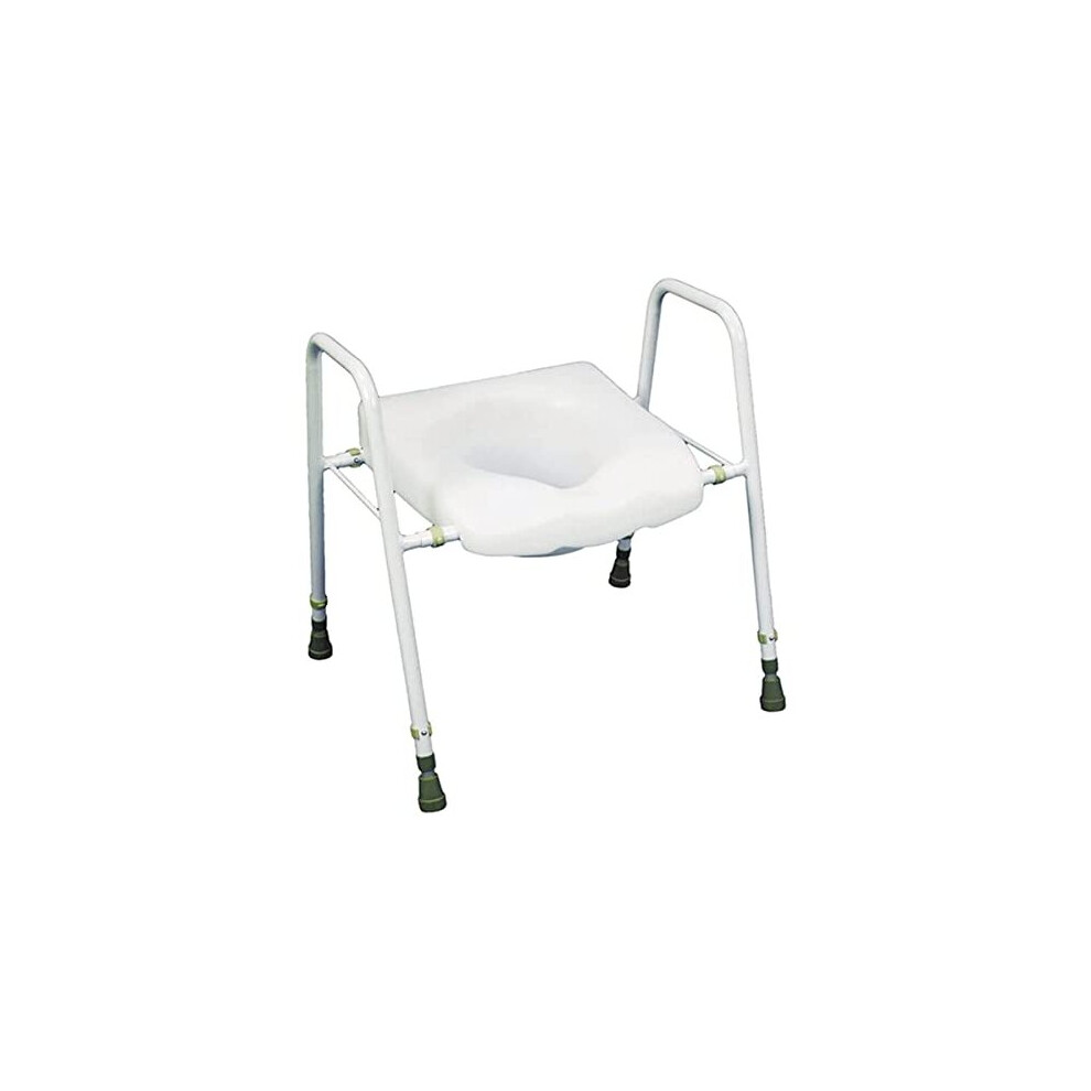 Aidapt Height and Width Adjustable Bariatric Free Standing Raised Over Toilet Seat with Arm Supports, Wipe Clean and Slip Resistant Feet Already