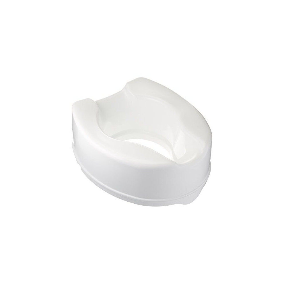 Homecraft White Savanah Raised Toilet Seat Without Lid, Elongated & Elevated Lock Seat Support For Elderly, Handicapped And Disabled Users, Colour,