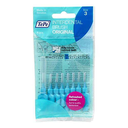 Tepe TePe Interdental Brushes 0.6mm Blue - 4 Packets of 8 (32 Brushes)