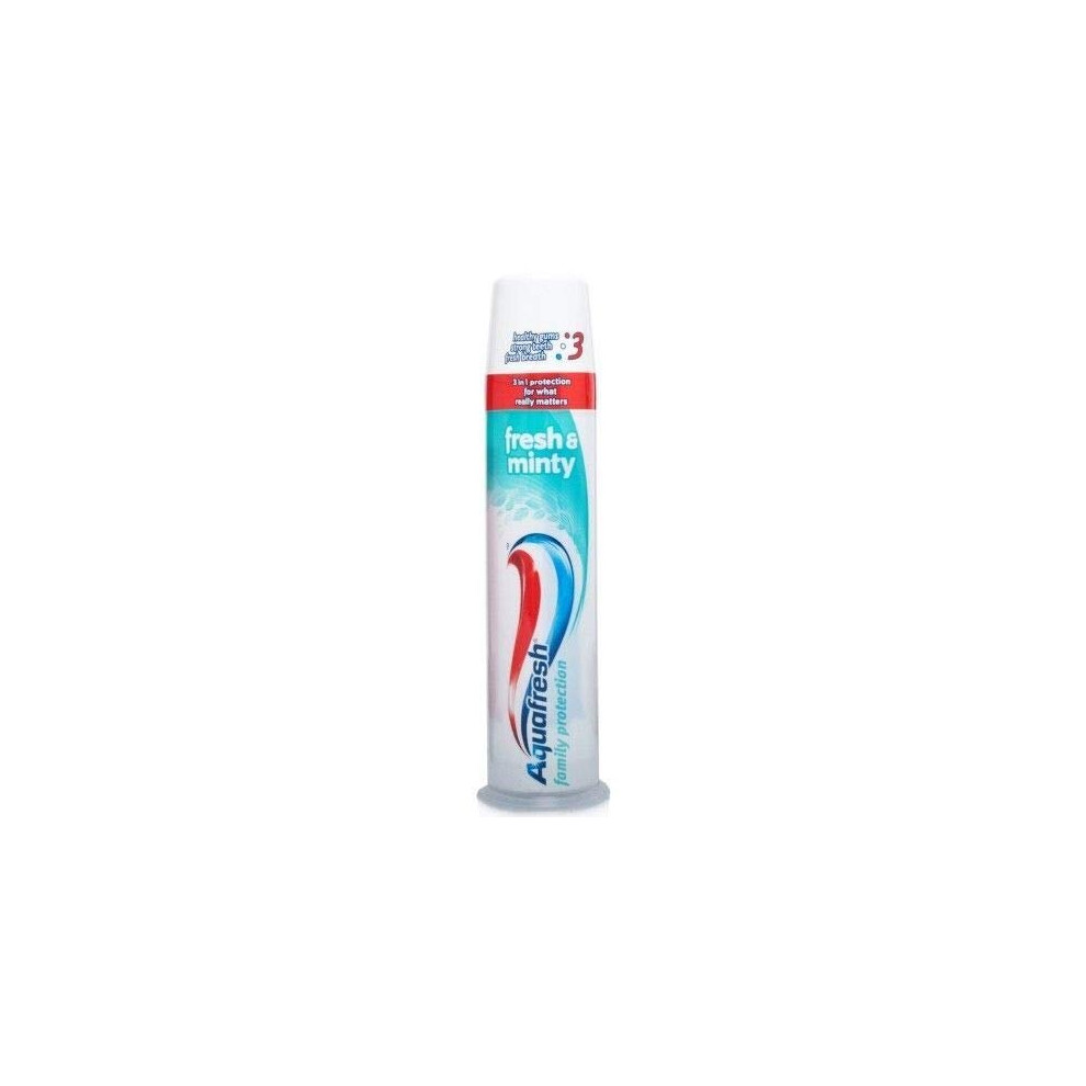 Aquafresh Triple Protection Fresh and Minty Toothpaste Pump, 100 ml, Pack of 6