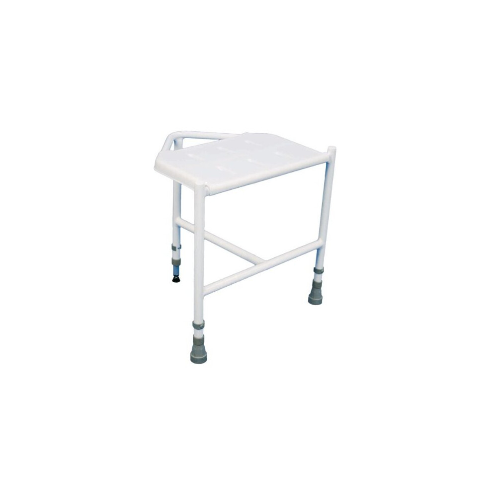 Aidapt Height Adjustable Corner Shower And Bath Stool With Anti Slip Feet, Easy Clean Surface And Drainage Holes. For Elderly, Disabled, Pregnant Or
