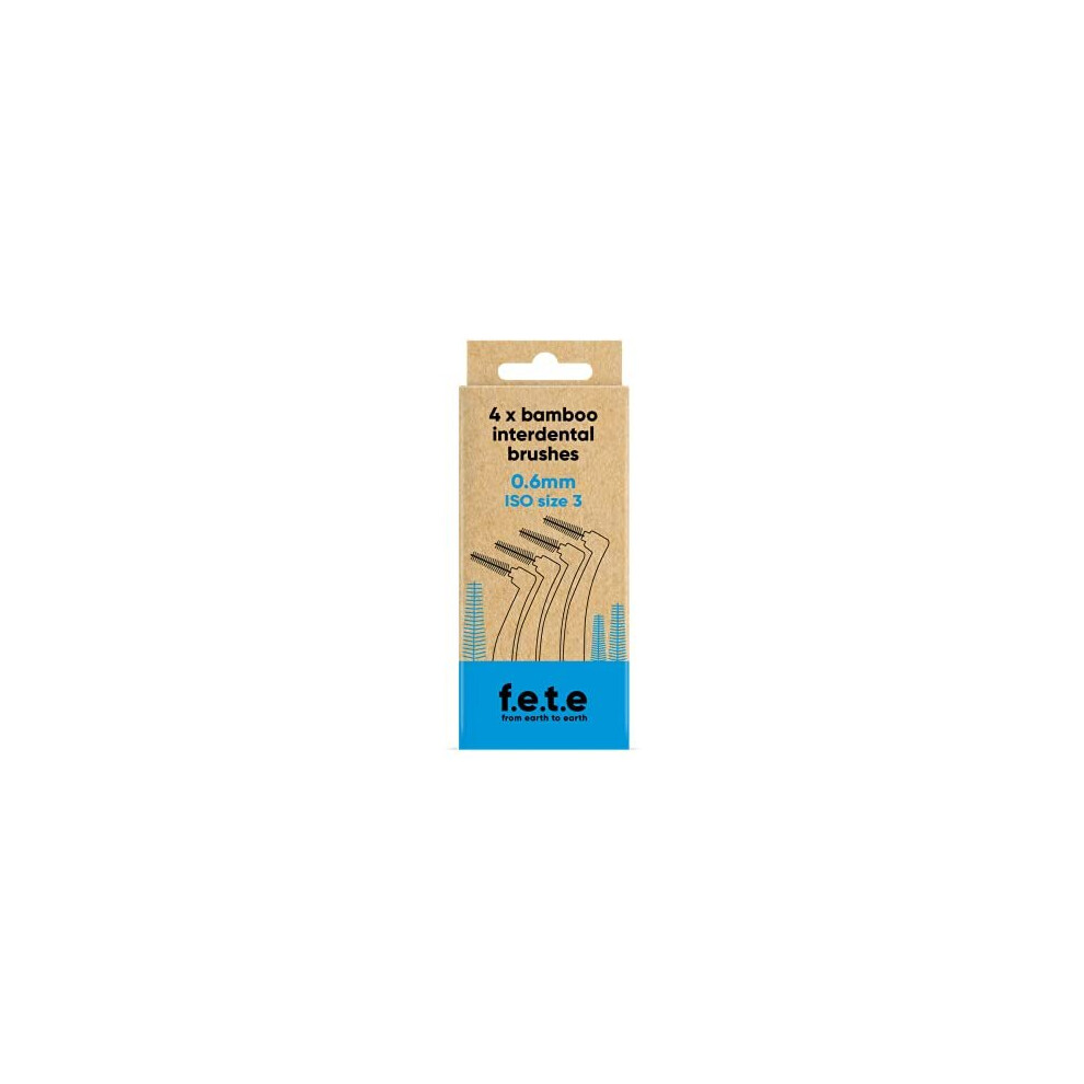 From Earth To Earth F.e.t.e | Blue Iso Size 3-0.60Mm Bamboo Interdental Brushes | Biodegradable & Compostable Handle | Recyclable Soft Bristles | Sustainable | Vegan
