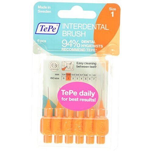 Tepe Tepe 0.45 mm Interdent Orange Brushes - Pack of 6