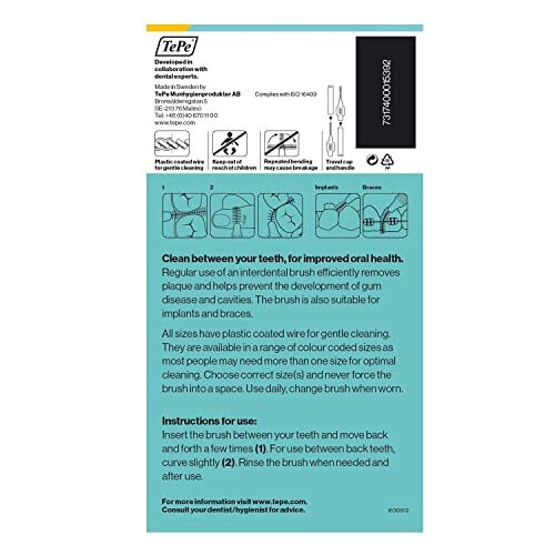 Tepe TePe - Interdental Brushes 0.7mm, Yellow, 8 Count (Pack of 3) 1