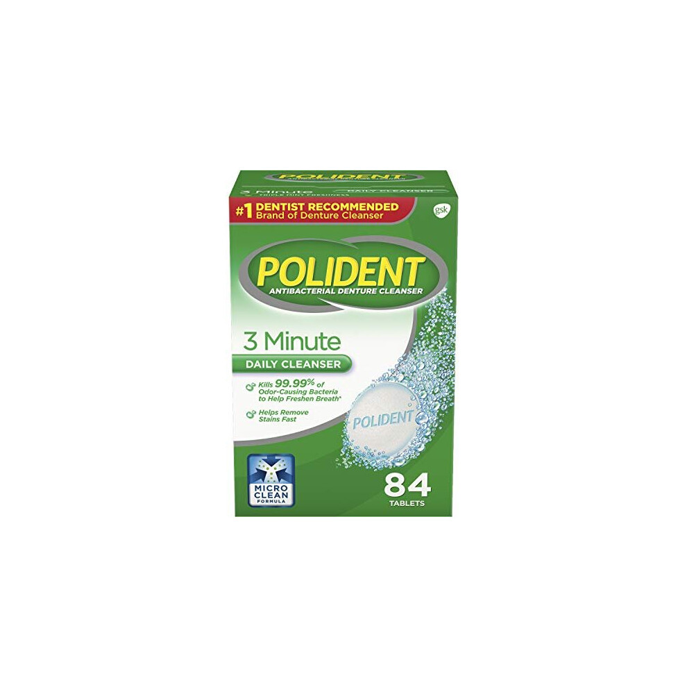 Polident Denture Cleanser Antibacterial, Antibacterial 84 Tabs