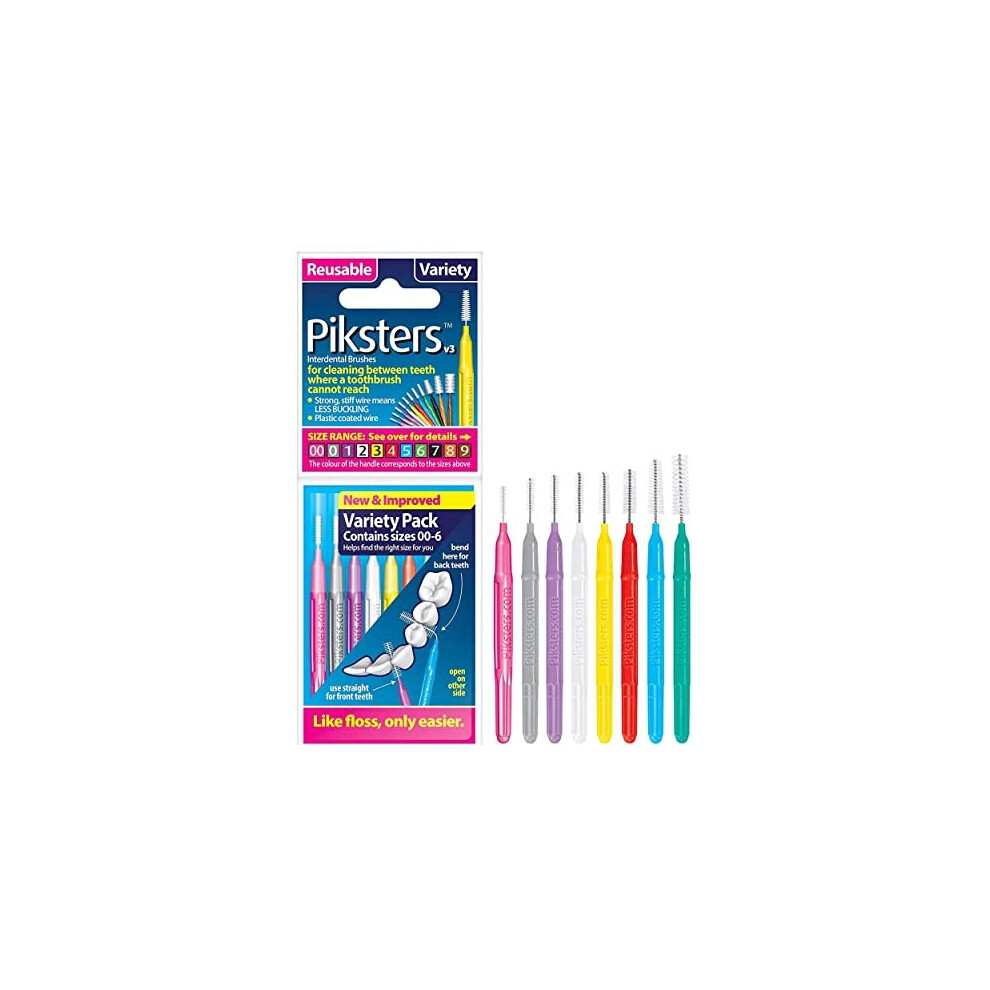 Piksters - For Cleaning Between Teeth-All Size - 8Pk (Variety Of Sizes)