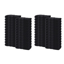 (Black, Pack of 48) 48x Face Washcloths Flannels Soft Cotton Face cloths