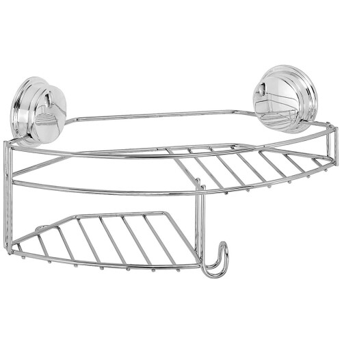 URBN Living (Combi Basket) Bathroom Easy Fix Towel Rail & Ring Storage Basket