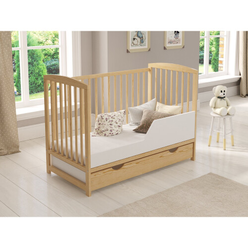 (Pine) Jacob | Cot Bed 120x60cm with drawer 2