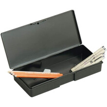 Artbin KV501 Pencil & Marker Box, Black - Durable Portable Storage Case for Pencils & Markers, 10.375 x 4.5 x 1.75 in