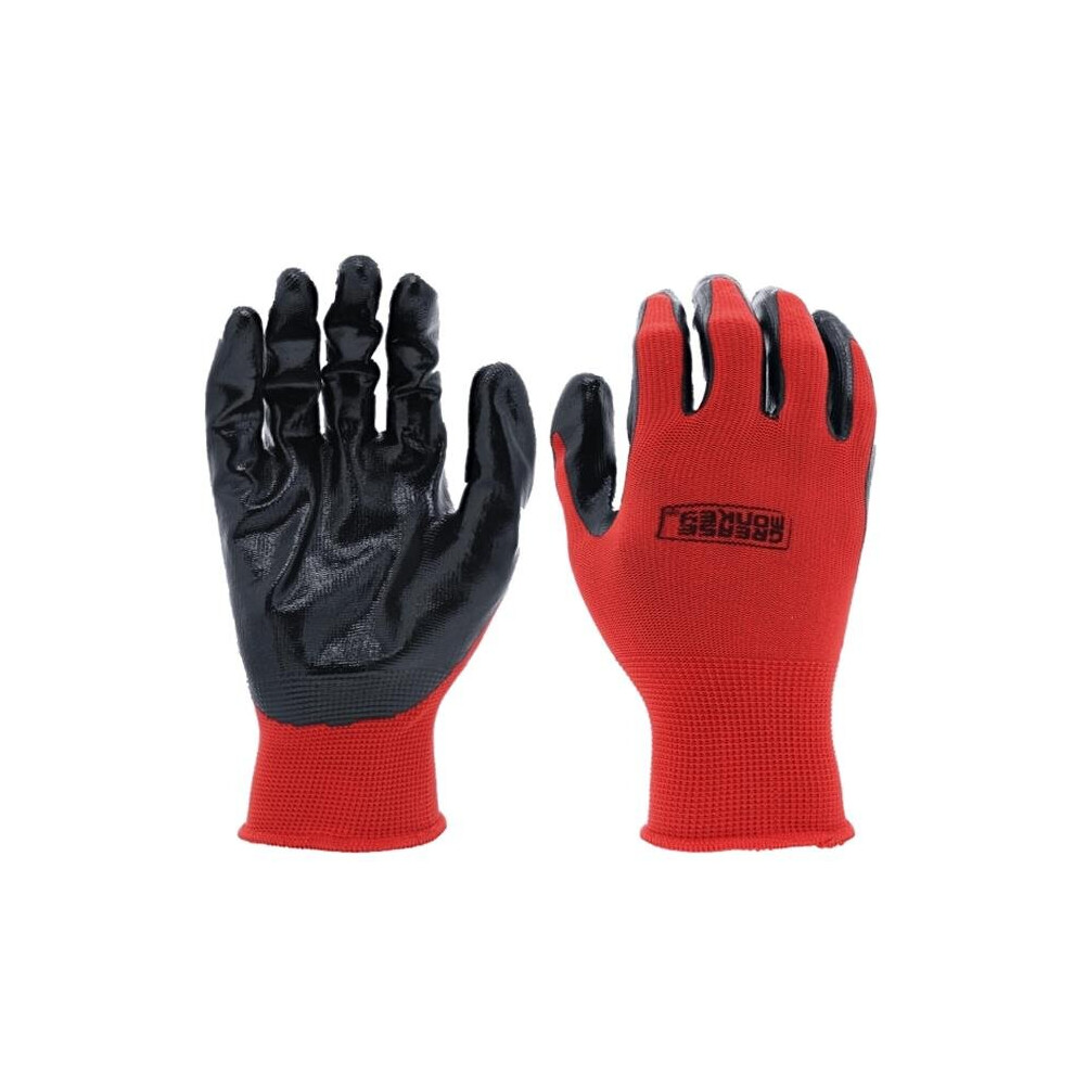 Big Time Products 103841 Grease Monkey Nitrile Coated Gloves, Large - Pack Of 10 724086356225