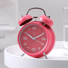 (pink) Multifunctional retro luminous ringing alarm clock